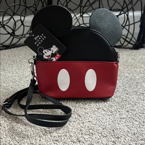Disney Mickey Mouse Black and Red Crossbody purse - Picture 1 of 8